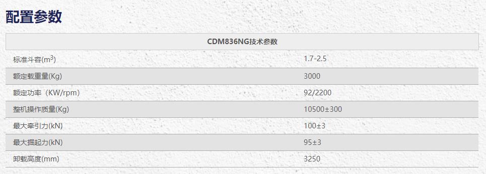 龍工CDM836NG鏟車裝載機