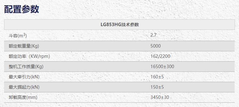 龍工LG853HG鏟車