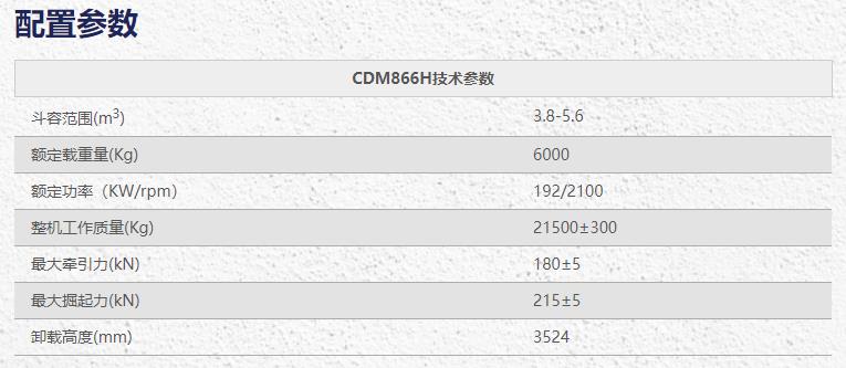 龍工CDM866H裝載機(jī)