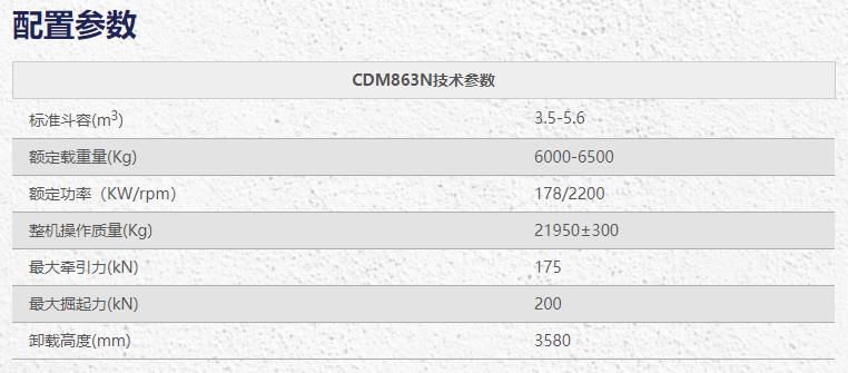 龍工CDM863N鏟車裝載機